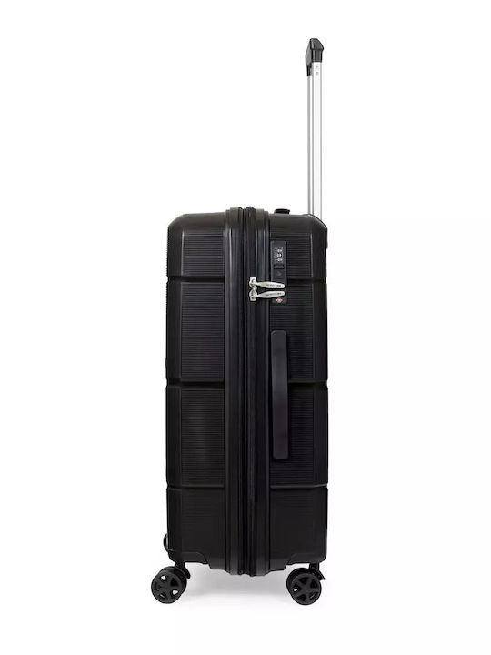 Newcom Cabin Hard Travel Suitcase Black with 4 Wheels Height 55.5cm
