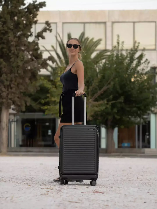 Newcom Medium Hard Suitcase Dark Gray with 4 Wheels Height 67cm