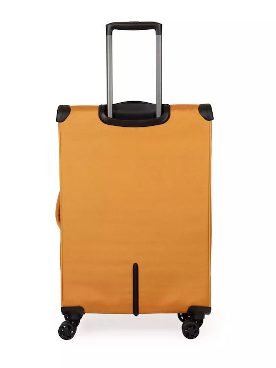 Newcom Μεγάλη Βαλίτσα Ταξιδίου Υφασμάτινη Orange με 4 Ρόδες Ύψους 83εκ.