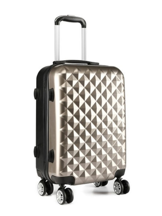 Miss Lulu Cabin Hard Travel Suitcase Gold with 4 Wheels Height 55cm