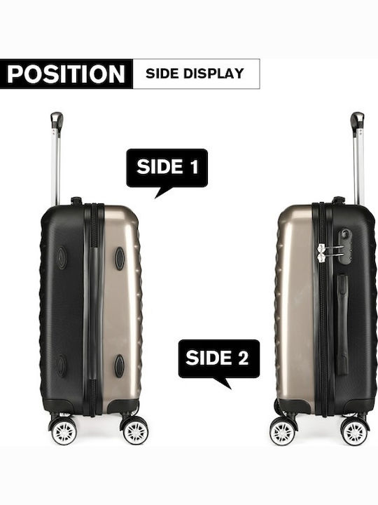 Miss Lulu Cabin Hard Travel Suitcase Gold with 4 Wheels Height 55cm