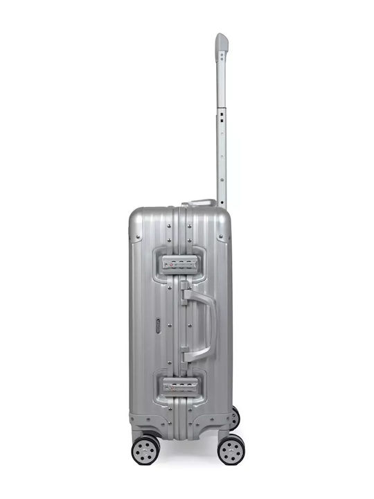 Newcom Valiză De Călătorie Cabină Tough Argintie Cu 4 Roți Înălțime 52 Cm