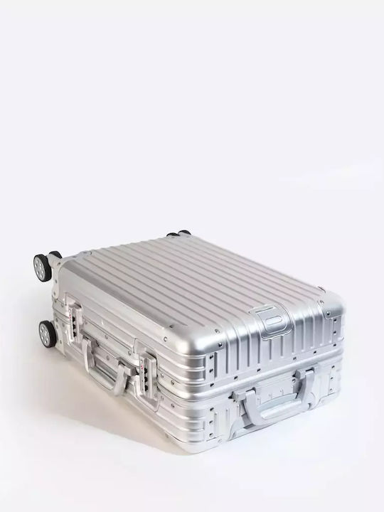 Newcom Valiză De Călătorie Cabină Tough Argintie Cu 4 Roți Înălțime 52 Cm