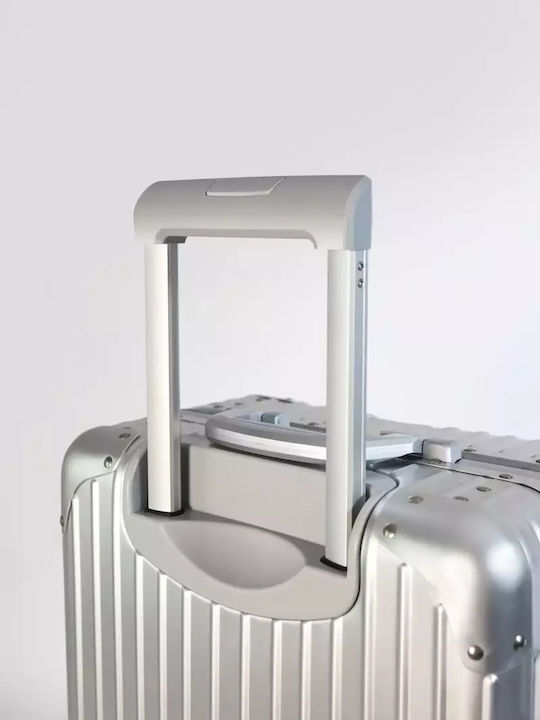 Newcom Valiză De Călătorie Cabină Tough Argintie Cu 4 Roți Înălțime 52 Cm