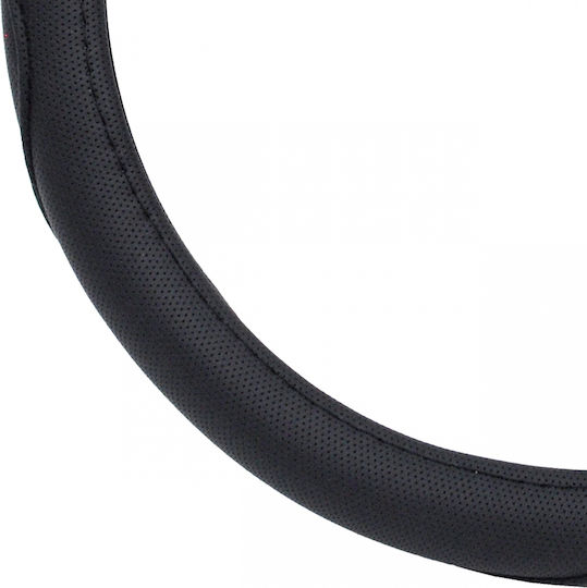 AMiO Car Steering Wheel Cover with Diameter 37-39cm made of Leatherette Black