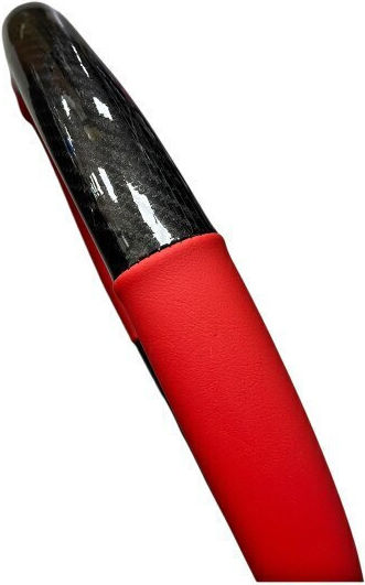 Husă Volan Auto cu Diametru 38cm Din Piele Negru cu Cusătură Neagră