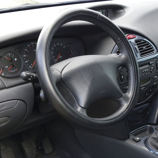 Carpoint Κάλυμμα Τιμονιού Αυτοκινήτου Leather Look με Διάμετρο 37-39εκ. από Δερματίνη Μαύρο