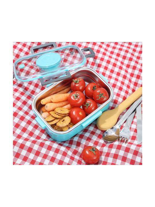 Ecolife Inox Thermo Lunch Box Double Wall Rectangular Blue 850ml