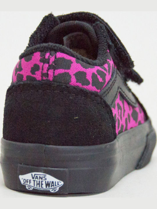 Old Skool V Kids Sneakers with Hoop & Loop Closure Black