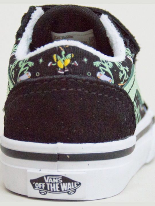 Old Skool V Kids Sneakers With Hoop & Loop Closure Black