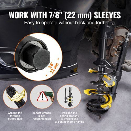 Automotive Spring Compression Set 7 Pieces Max 4500 Kg Steel Universal