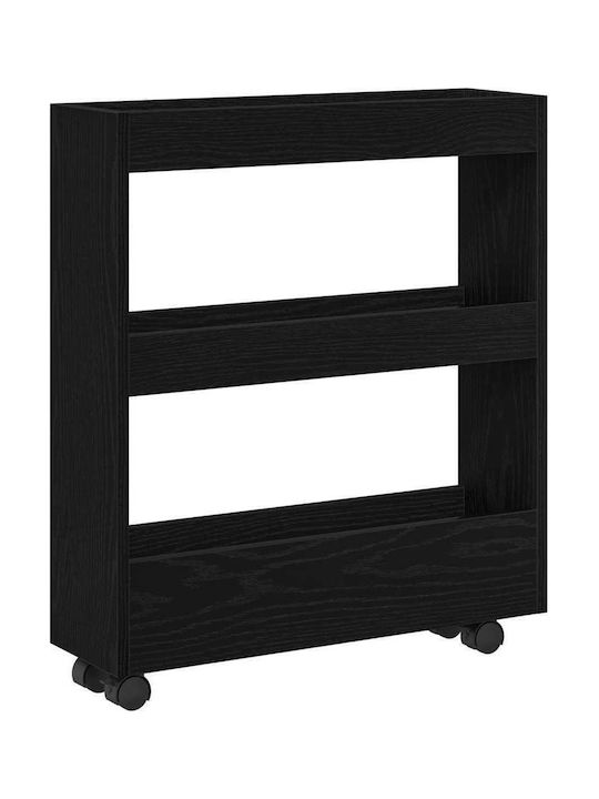 vidaXL Επιδαπέδια Ραφιέρα Μπάνιου Ξύλινη 70x60x18cm Μαύρη