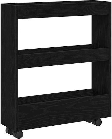vidaXL Boden Badezimmerregal Hölzernes 70x60x18cm Schwarz