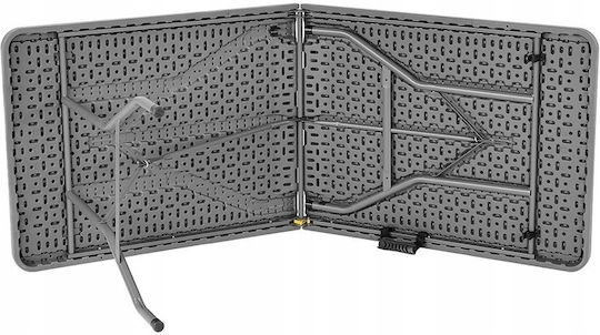 Metallischer Garten- und Terrassentisch Verpflegung Außenbereich Zusammenklappbar Graue 180x70x74cm