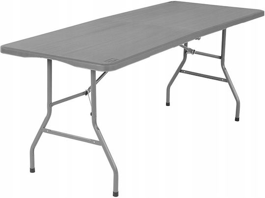 Metallischer Garten- und Terrassentisch Verpflegung Außenbereich Zusammenklappbar Graue 180x70x74cm