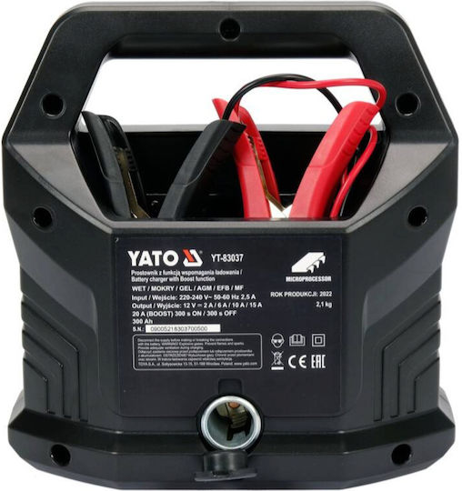Yato Зарядно за автомобилна батерия 12V