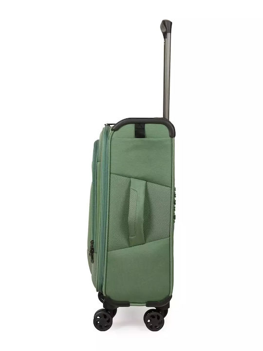 Newcom Fabric Green Suitcases With 4 Wheels