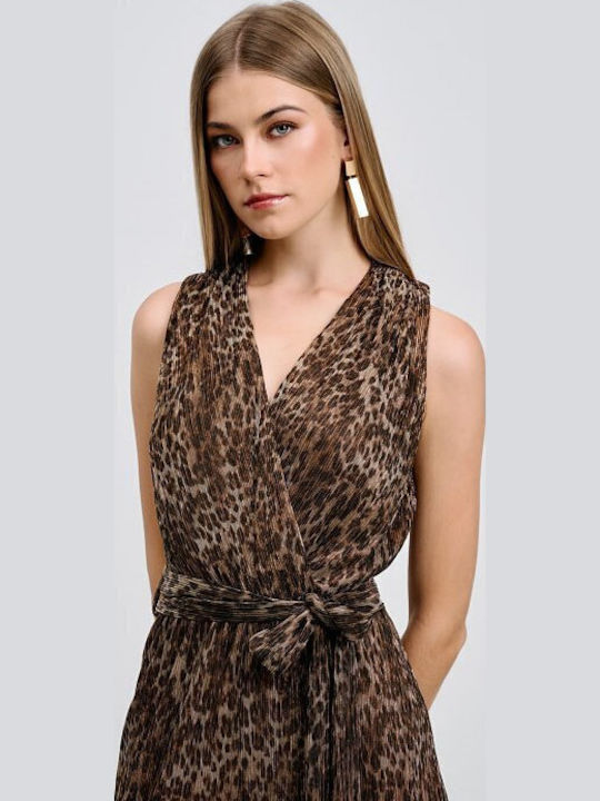Women's Sleeveless One-piece Suit Leopard