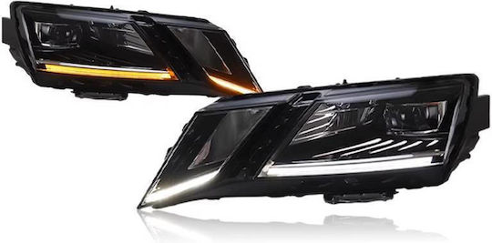 Front Lights Set Skoda Octavia Mk3 2017-2022 Drl Black Carner
