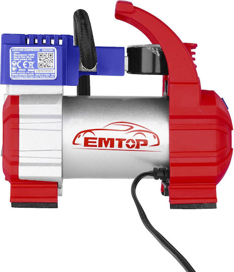 Emtop Car Tire Pump 140 PSI with Cigarette Lighter Cable 12V
