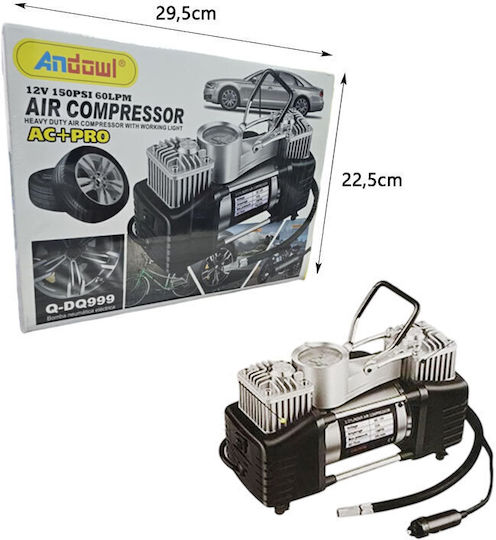 Andowl Car Tire Pump Qdq999 150PSI with Cable 12V