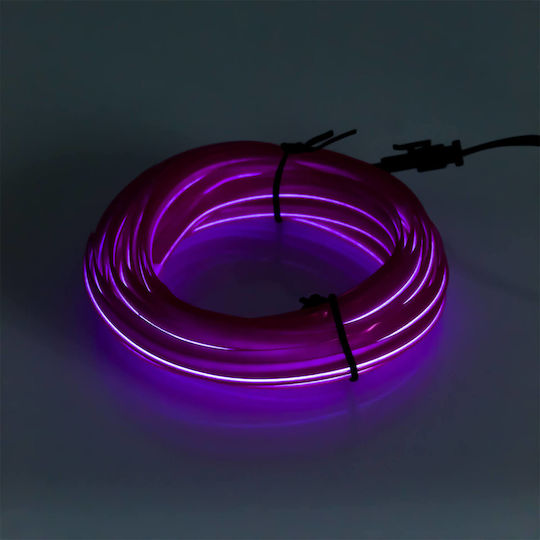 LED Flexible Neon Light Cable 5m 12v USB Purple Interior Car Lighting W14677