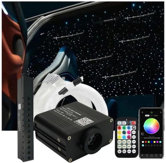 Kit cu Fibra Optică Led RGB+w Idealstore Efect de Meteor Montat pe Tavan 450 Fibre 3m 12v Control Wireless Aplicație iOS Android Bluetooth Multi-culoare