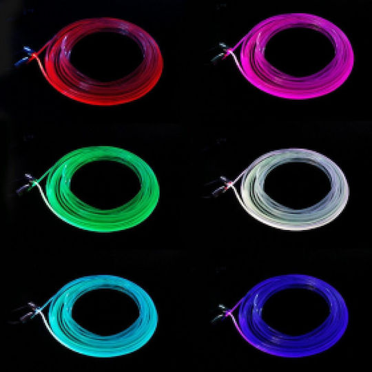 Ambient Light Kit Idealstore Neon Led Rgb + Led Rgb Strip 12v 6 Adapters 6 Meter Neon Wire 7 Colors To Choose From Remote Control Operation