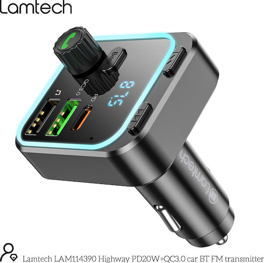 Lamtech FM Transmitter Αυτοκινήτου mit USB / Bluetooth