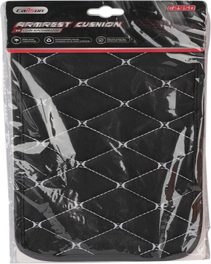 Carsun C2950 Accesorii pentru Cotieră Auto cu cusături roșii 29cm x 17cm în Culoare Negru