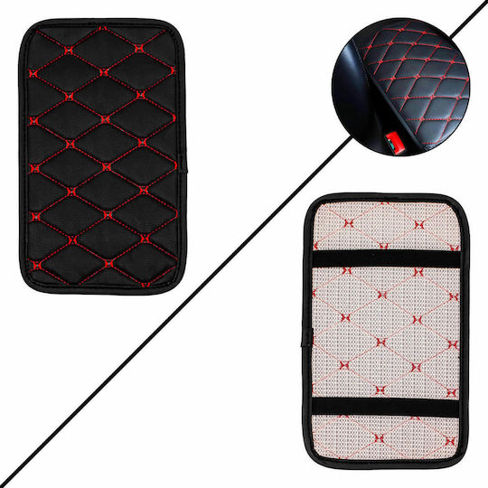 Carsun C2950 Accesorii pentru Cotieră Auto cu cusături roșii 29cm x 17cm în Culoare Negru