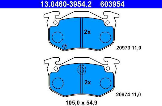 Спирачни накладки Citroen Zx N2 Ate 13046039542