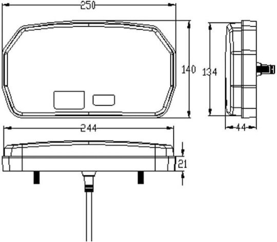 Idealstore Lampă Spate Dimensiuni 240 X 130 Led 5 Funcții Semnalizare Dinamică Marșarier Ceață Poziție Frână Stop Marșarier Ip67 Dreapta