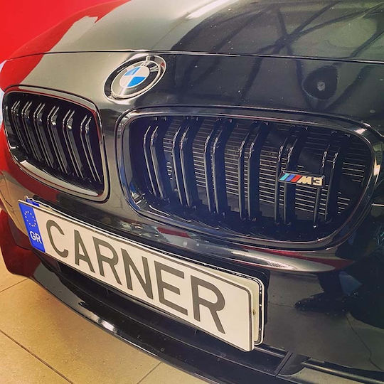 Carner Καρδιές Μάσκας για Bmw 3 F30 / F31 2011-2018 M4 Look Μαύρο Γυαλιστερό