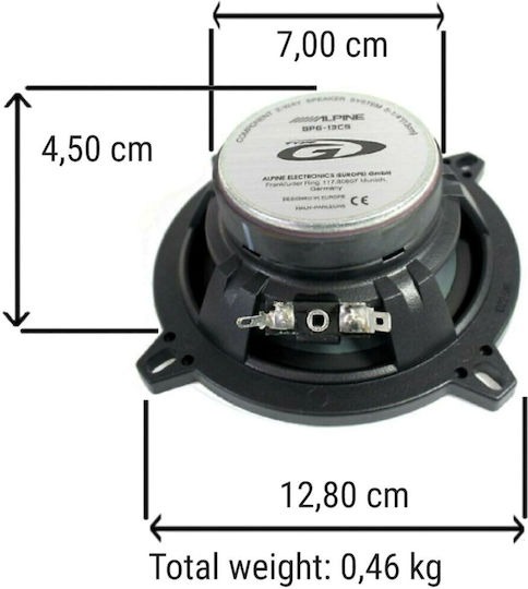Alpine Set Auto-Lautsprecher Autolautsprecher 5.25" mit 65W RMS (2 Weg)
