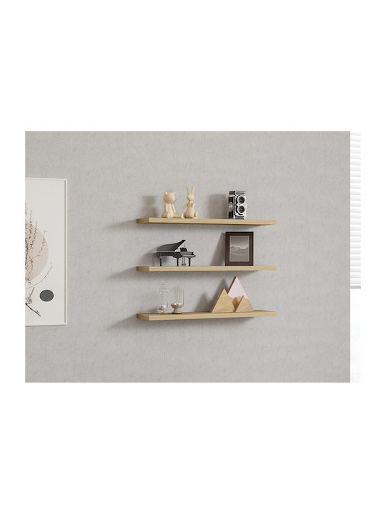 Boss Natural Wall Shelves (3 Pieces) 60x14.5x1.8cm
