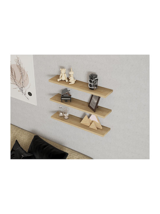 Boss Natural Wall Shelves (3 Pieces) 60x14.5x1.8cm