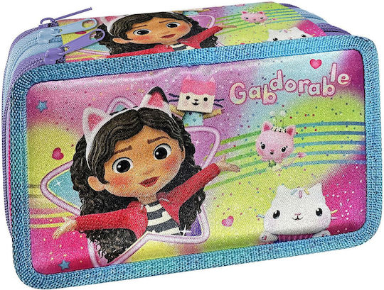Gabby's Dollhouse Pencil Case Full with 3 Compartments Multicolored