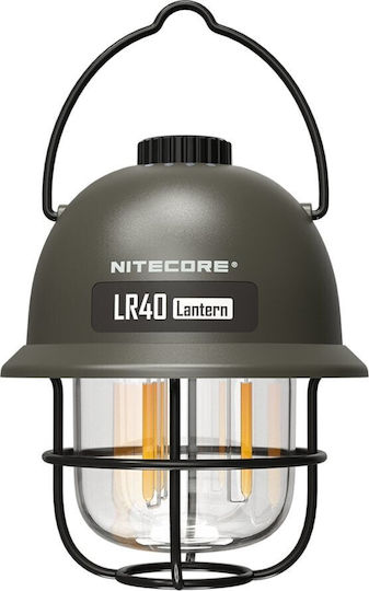NiteCore LR40 Фенер LED Акумулаторен за Къмпинг с Фенерче и Powerbank 100 Лумена Зелен