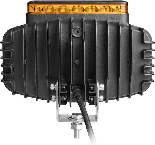 Led Spotlight 10-30 Volt 55w Built-In Strobe Road Assistance White White White Orange Ip68 E4 245mm X 167mm X 90mm