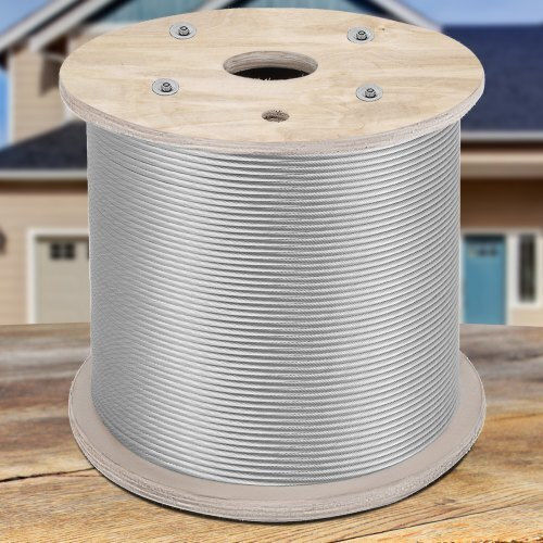 1/4" 304 Stainless Steel Wire Rope Cable 200ft 7x19 Tighter Core Cable