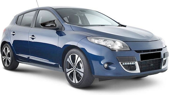 Set 2 Capace Oglindă Stil Batman Idealstore Renault Megane III 2008-2016 Culoare Negru Pian Negru Lucios Instalare Ușoară Rezistent la UV Material Premium