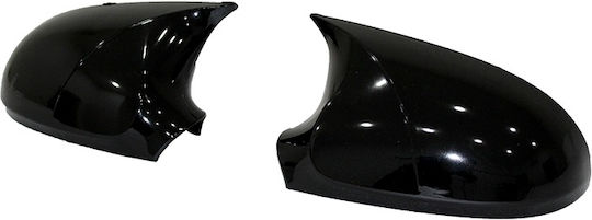 Set 2 Capace Oglindă Stil Batman Skoda Octavia II 2009-2013 Culoare Negru Pian Negru Lucios Instalare Ușoară Rezistent la UV Material Premium