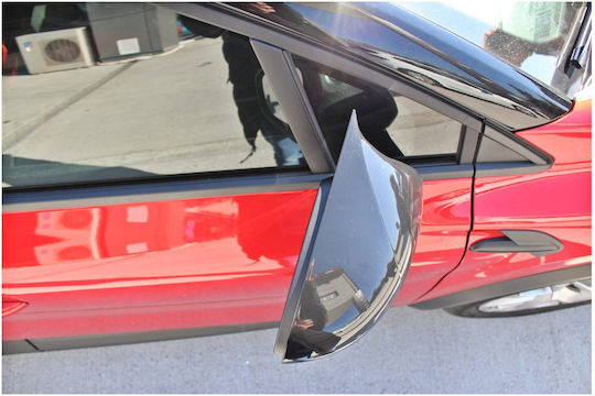 Set 2 Capace Oglindă Stil Batman Renault Captur 2020 Încoace Culoare Negru Pian Negru Lucios Instalare Ușoară Rezistent la UV Material Premium
