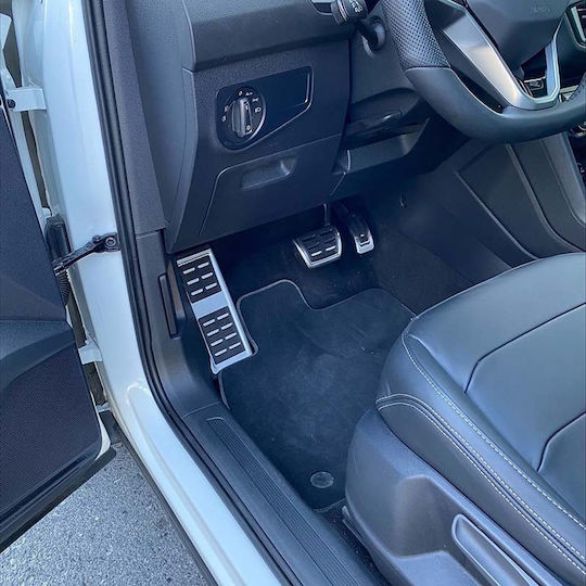 Carner Сет Педали Неплъзгащи се за автомобил Ауди A1 8X / A3 8V / TT 8S / Q2 / Seat Leon 5F / VW Golf 7 / Passat B8 / Tiguan / Touran 2016+ Автоматично Алуминий Сребрист 3бр