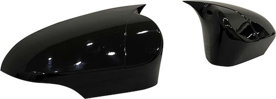 Set 2 Capace Oglindă Stil Batman Idealstore Toyota Chr 2016 Încoace Culoare Negru Pian Negru Lucios Instalare Ușoară Rezistent la UV Material Premium