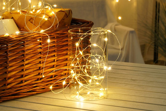 30 Lights LED 2.85m. Warm White Battery in String 1pcs