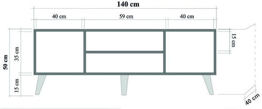 TV-Ständer Soho Beige M140xT40xH50cm