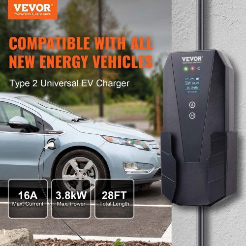 Vevor Portable Single Phase 3.7kW Charging Station with Built-in Cable Type 2 (OGBXCDQDXPMD3A8MZV2)