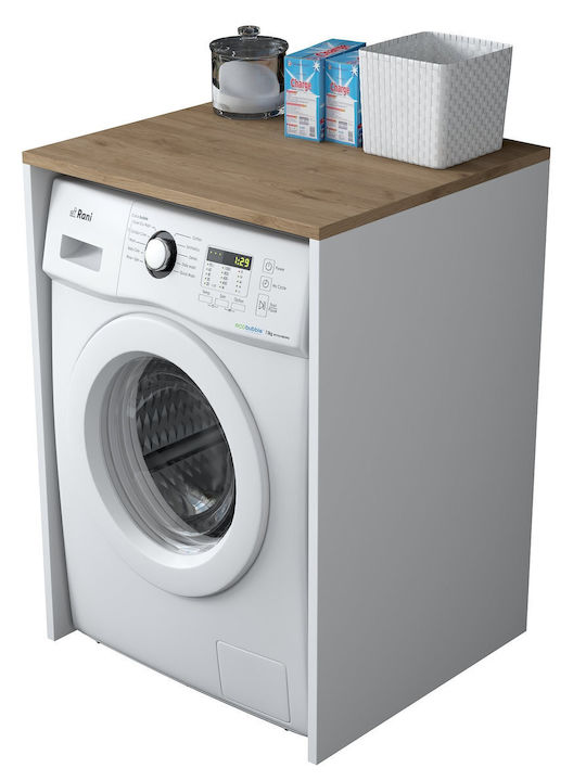 Asir Group Стенен Рафт за баня Дървен 65x60x91.8см Кафява